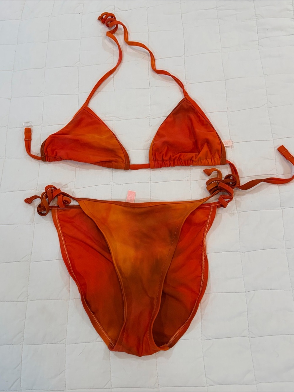 Victoria's Secret Orange Tie-Side Triangle Bikini
